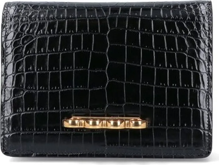 Alexander McQueen The Four Ring Embossed Crossbody Bag