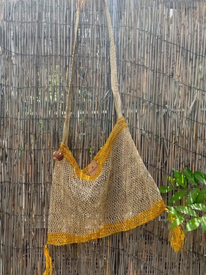 Miguelina Sustainable Eartha Bag with Avocado Keychain - Turmeric