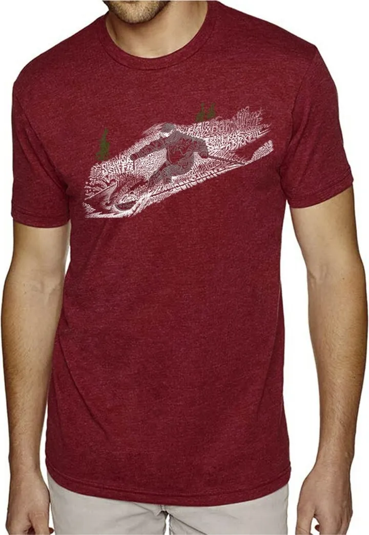 La Pop Art Men's Premium Word Art T-shirt - Ski