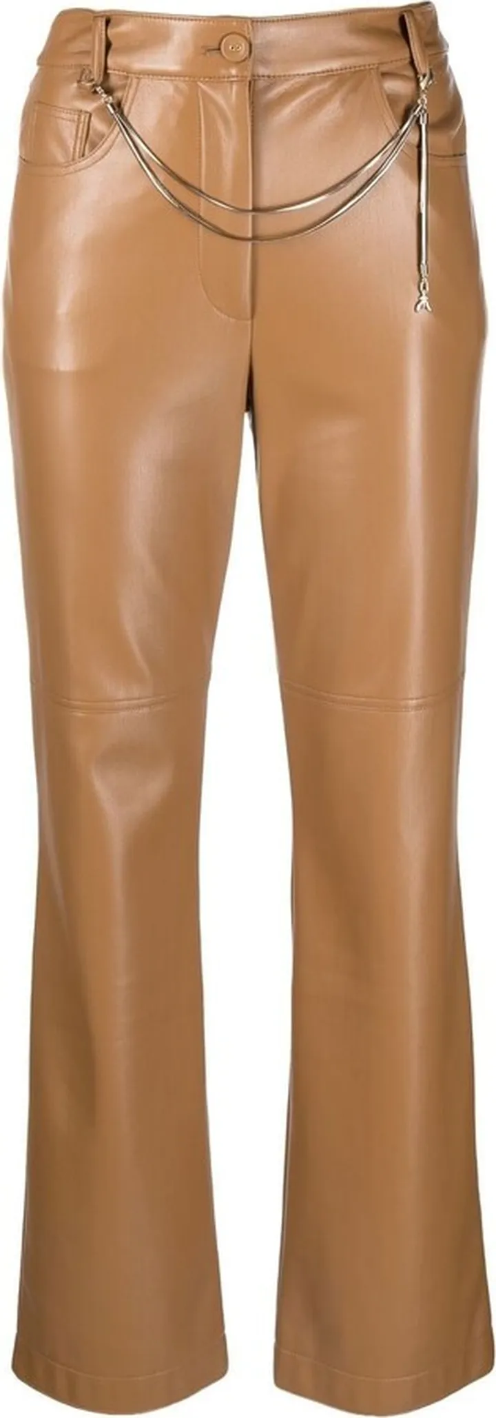 Leather-Effect Straight-Leg Trousers