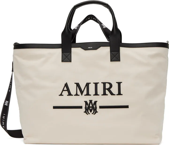 AMIRI Beige Logo Embroidery Tote