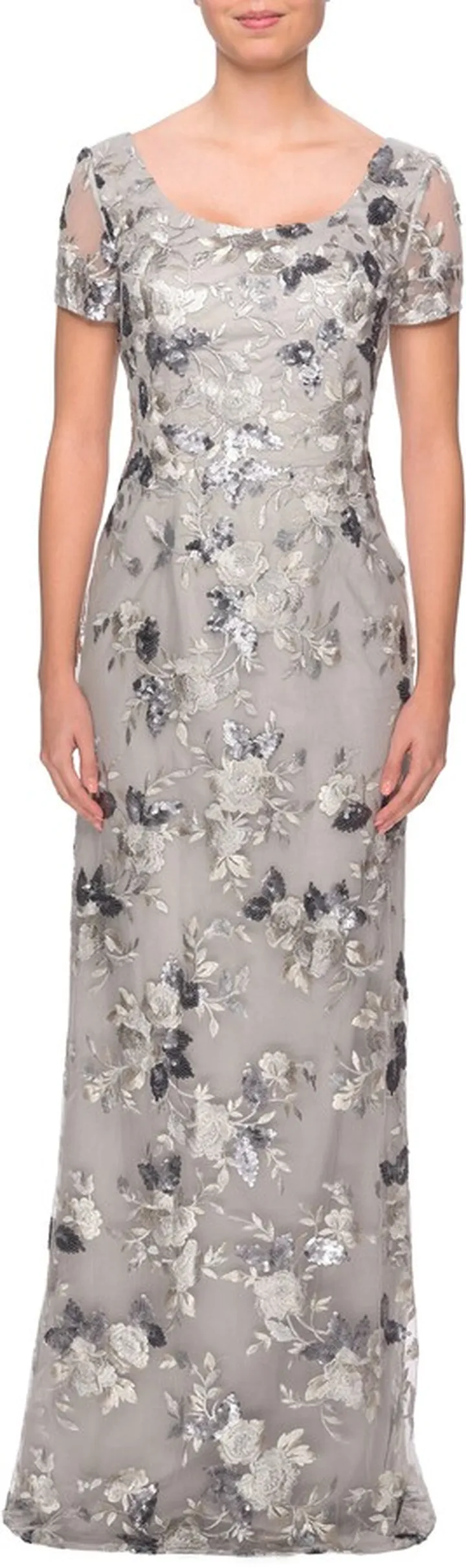 Sequin Lace Embroidered Gown