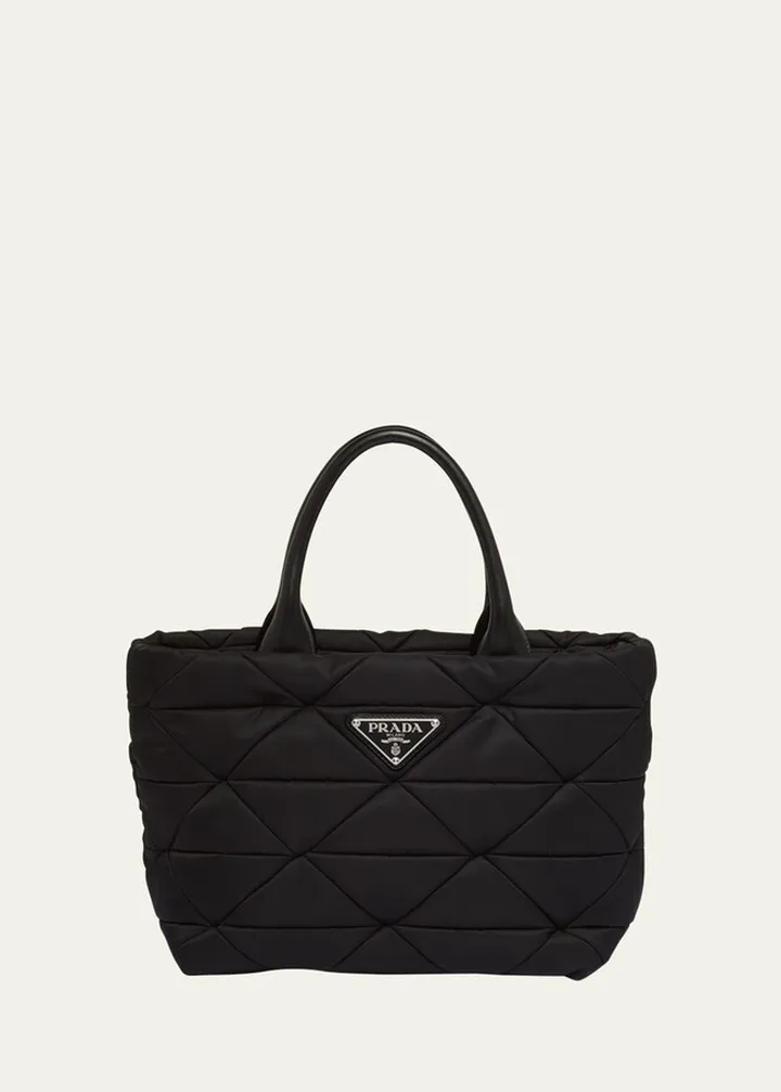 Triangle Padded Nylon Tote Bag