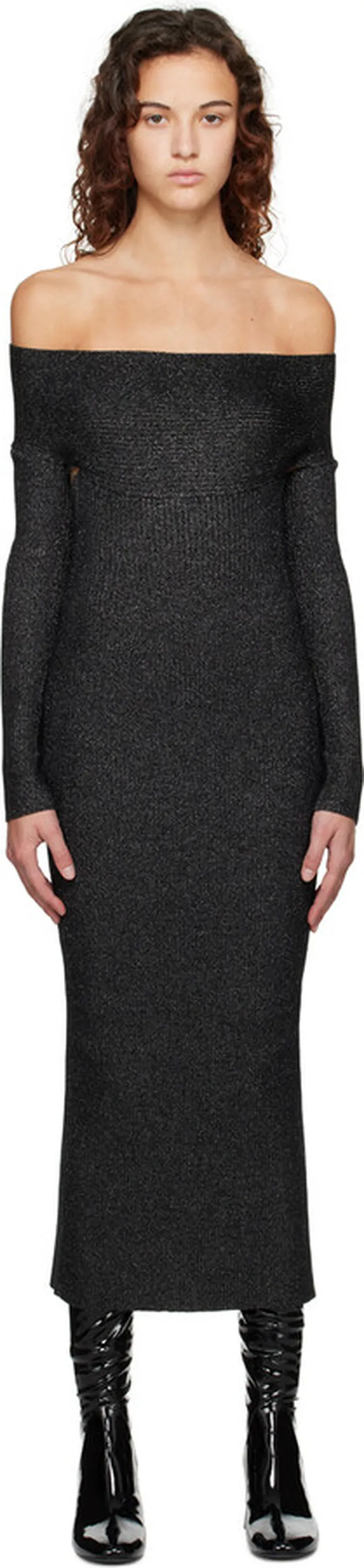 KHAITE Gray Marisole Midi Dress
