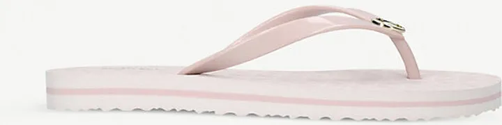 Womens Pale Pink Logo-detail Rubber Flip-flops