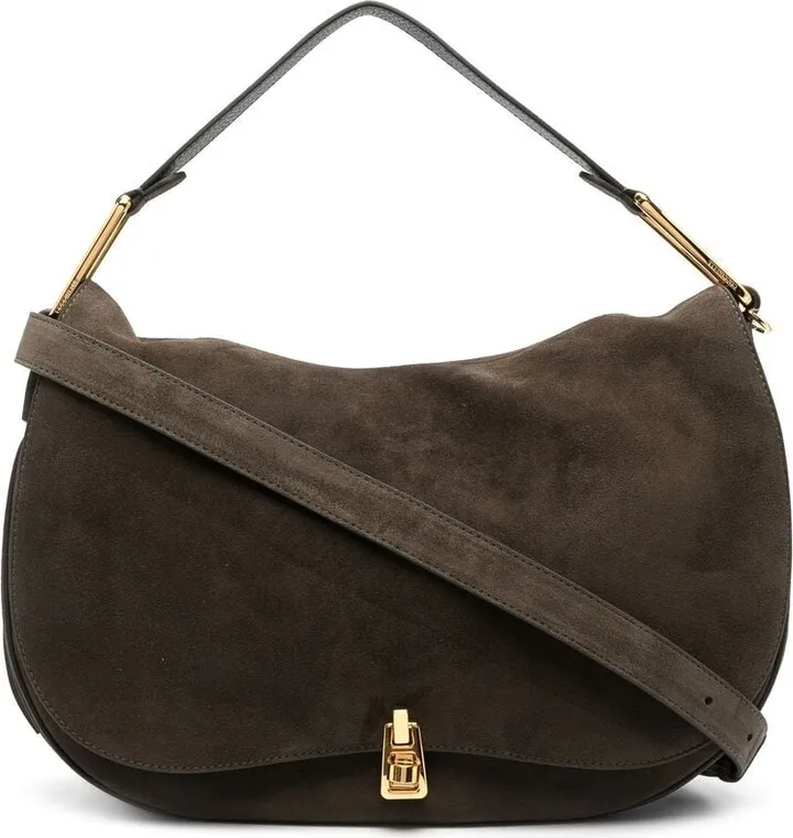 Foldover Suede Tote Bag