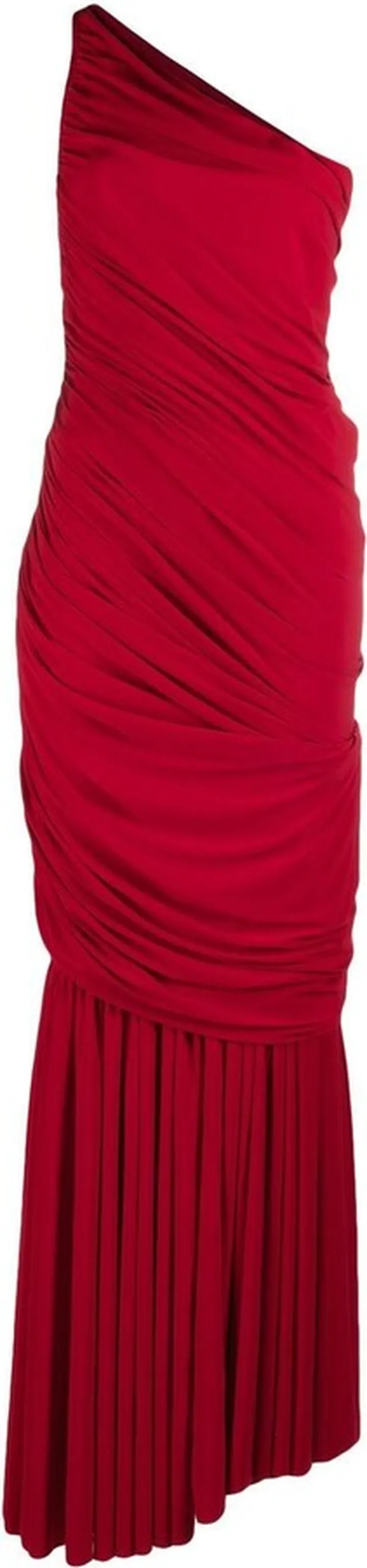 Gathered One-Shoulder Gown