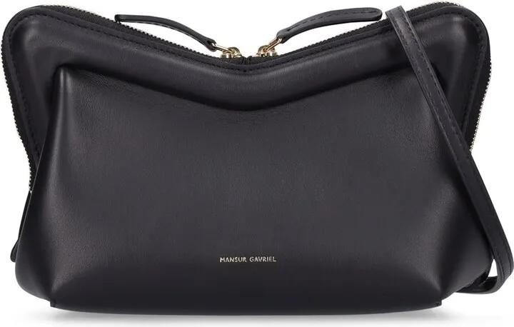 Mini M frame leather bag