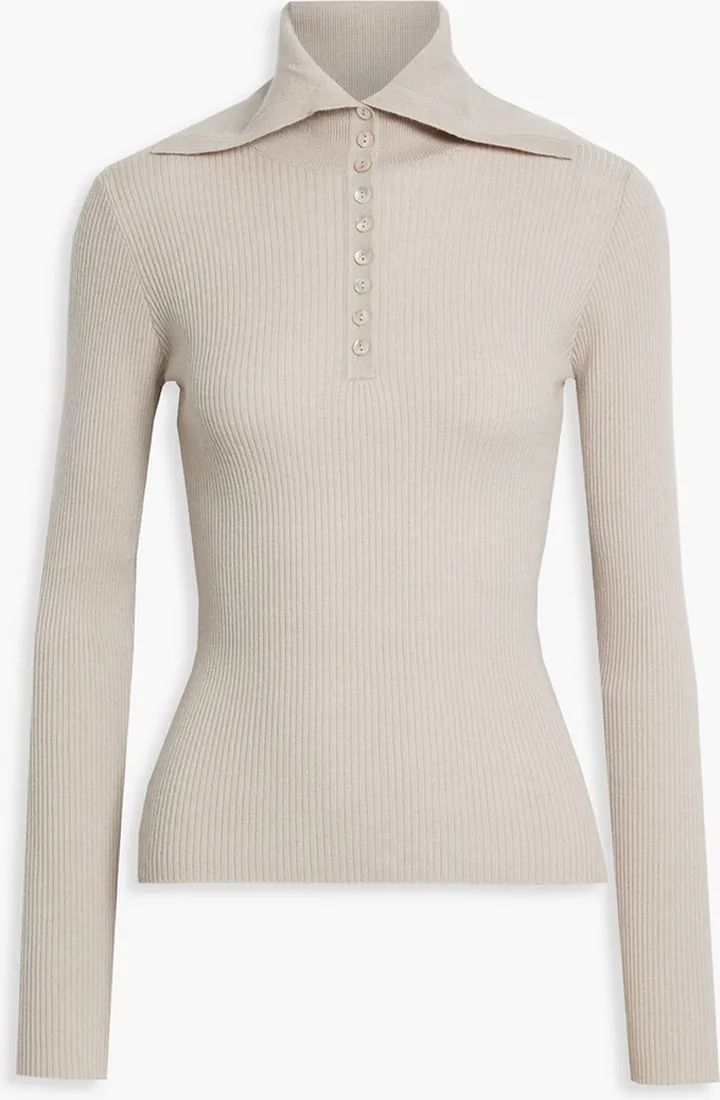 Ribbed cashmere-blend sweater