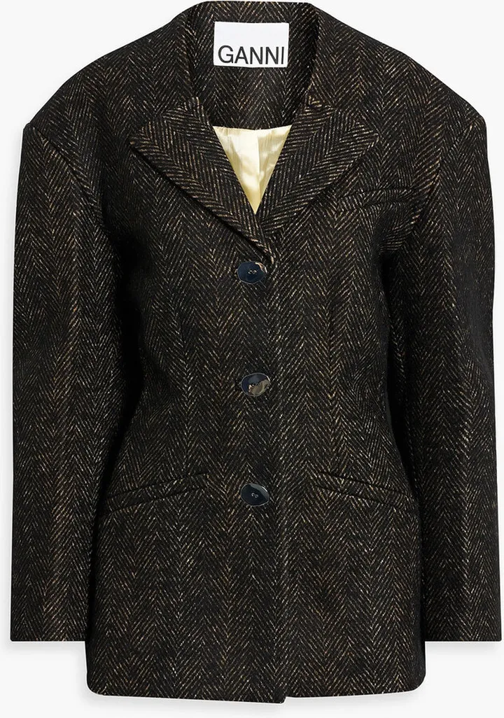 Herringbone tweed blazer
