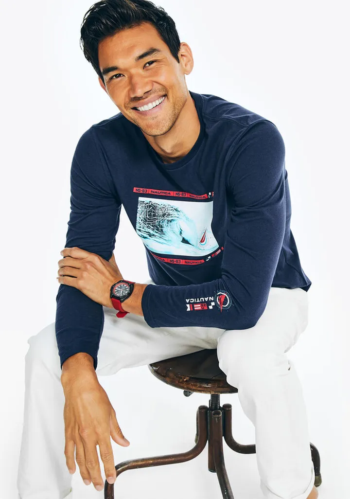 Sustainably Crafted Graphic Long-Sleeve T-Shirt