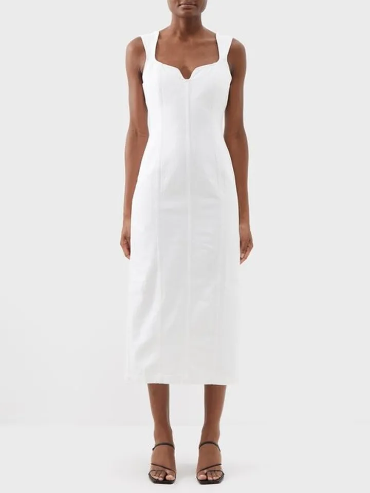 Indya Organic-cotton Denim Midi Dress