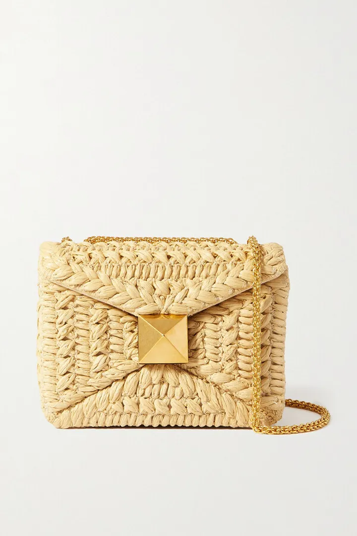 Valentino Garavani - Valentino Garavani Raffia Shoulder Bag - Neutrals