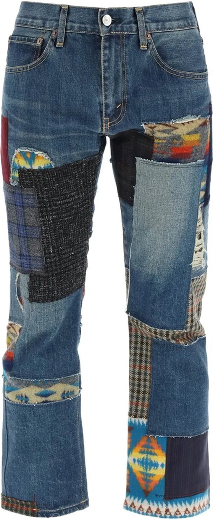 Levi's Cropped Patchwork Jeans