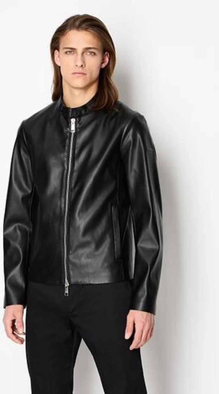 Faux leather biker jacket