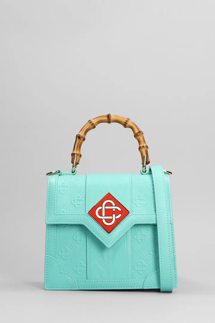 Jeanne Hand Bag In Cyan Leather