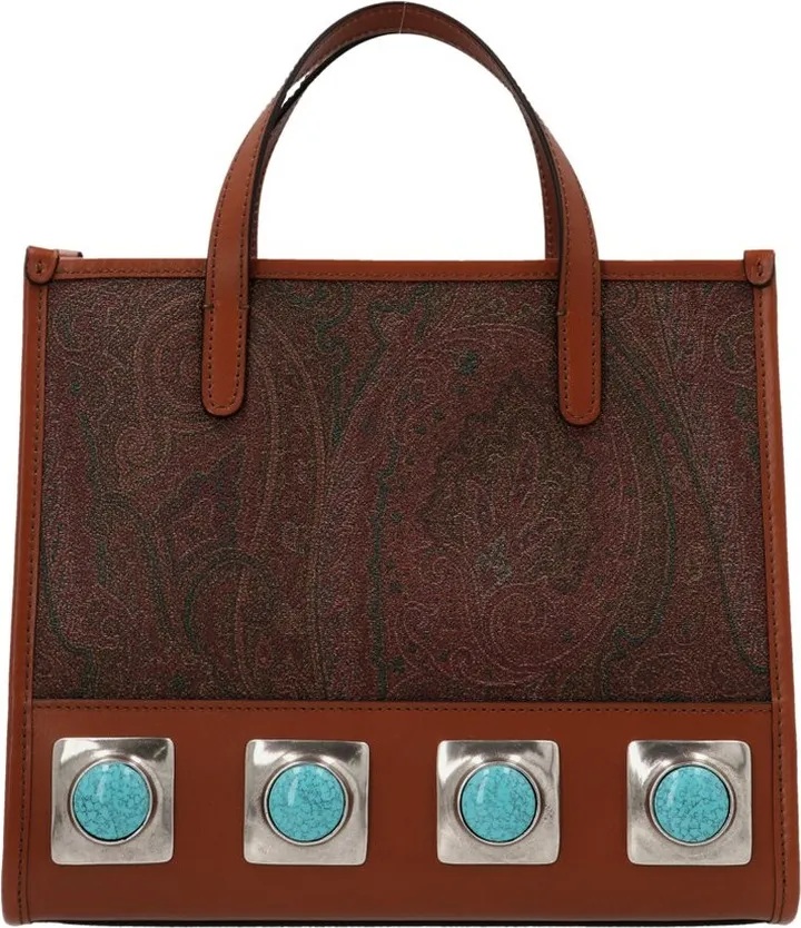 Etro Studded Paisley Printed Tote Bag
