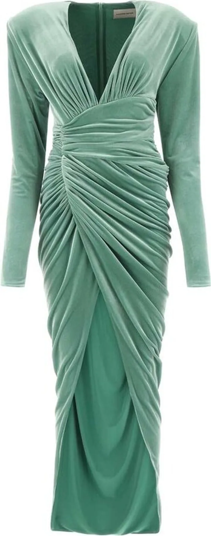 Alexandre Vauthier Plunging V-Neck Velvet Evening Gown