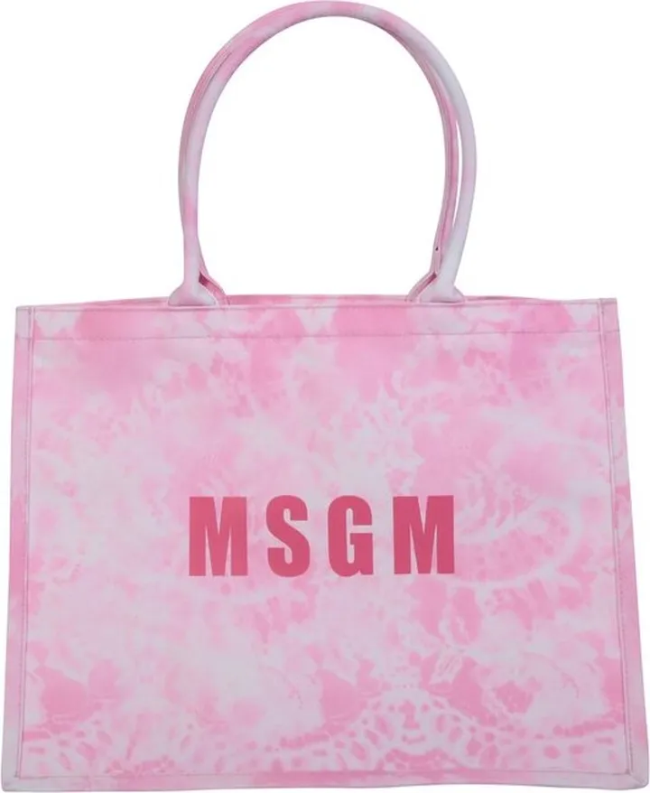 MSGM Logo Printed Tie-Dyed Large Tote Bag