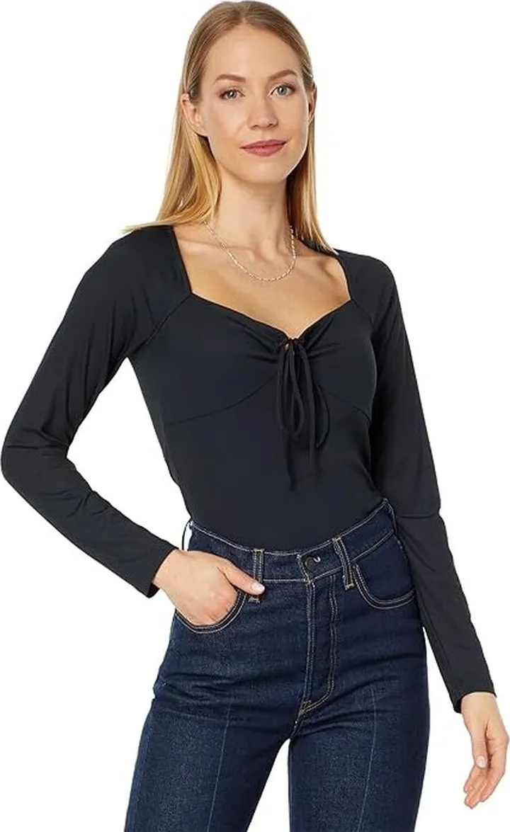 Lucky Brand Keyhole Halter Top (Jet Black) Women's Clothing