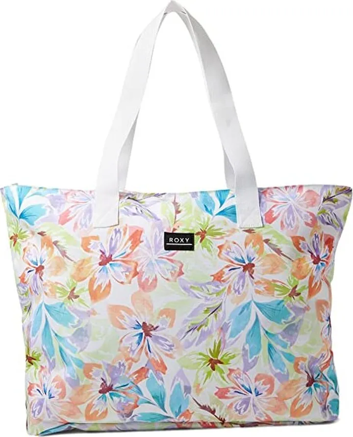 Roxy Skinny Love Large Tote Bag (Snow White Pualani Combo) Handbags