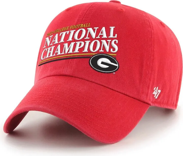Men's '47 Brand Red Georgia Bulldogs College Football Playoff 2022 National Champions Slant Clean Up Adjustable Hat