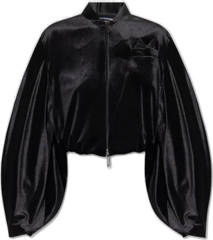 Emporio Armani Cropped Zip-Up Bomber Jacket