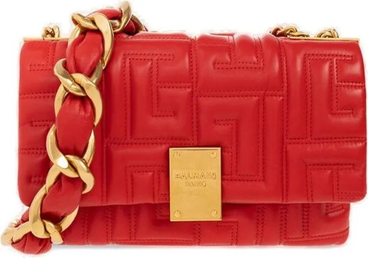 Balmain 1945 Quilted Small Shoulder Bag