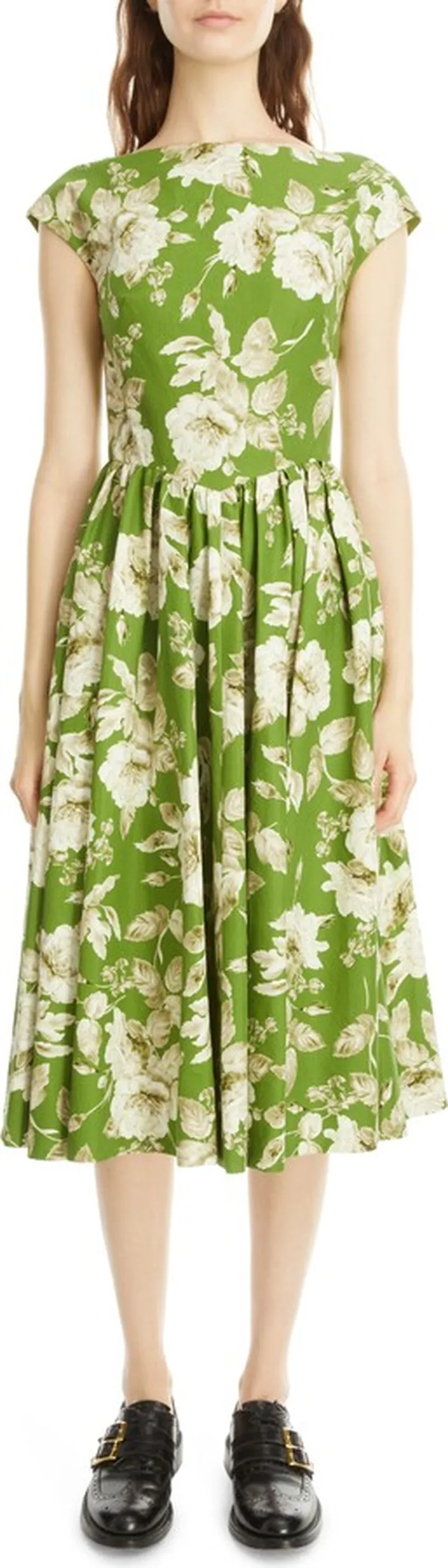 Jocelyn Floral Print Cotton Midi Dress