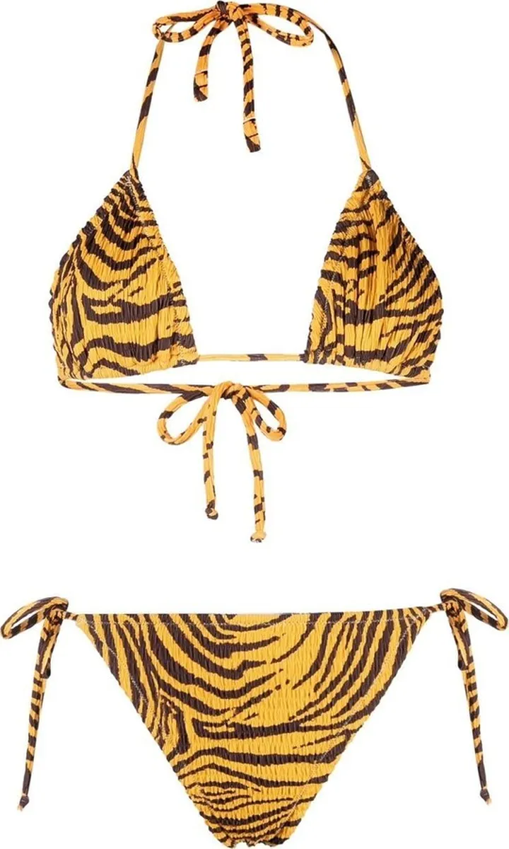 Tiger-Print Halterneck Bikini