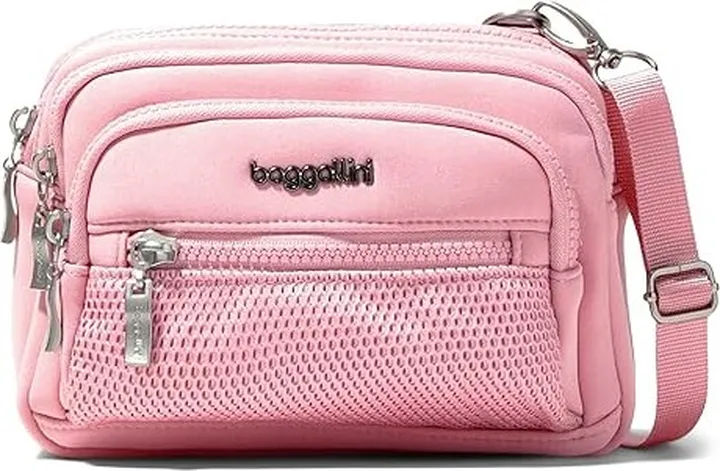 Baggallini Triple Zip Bagg (Blush Neoprene) Cross Body Handbags