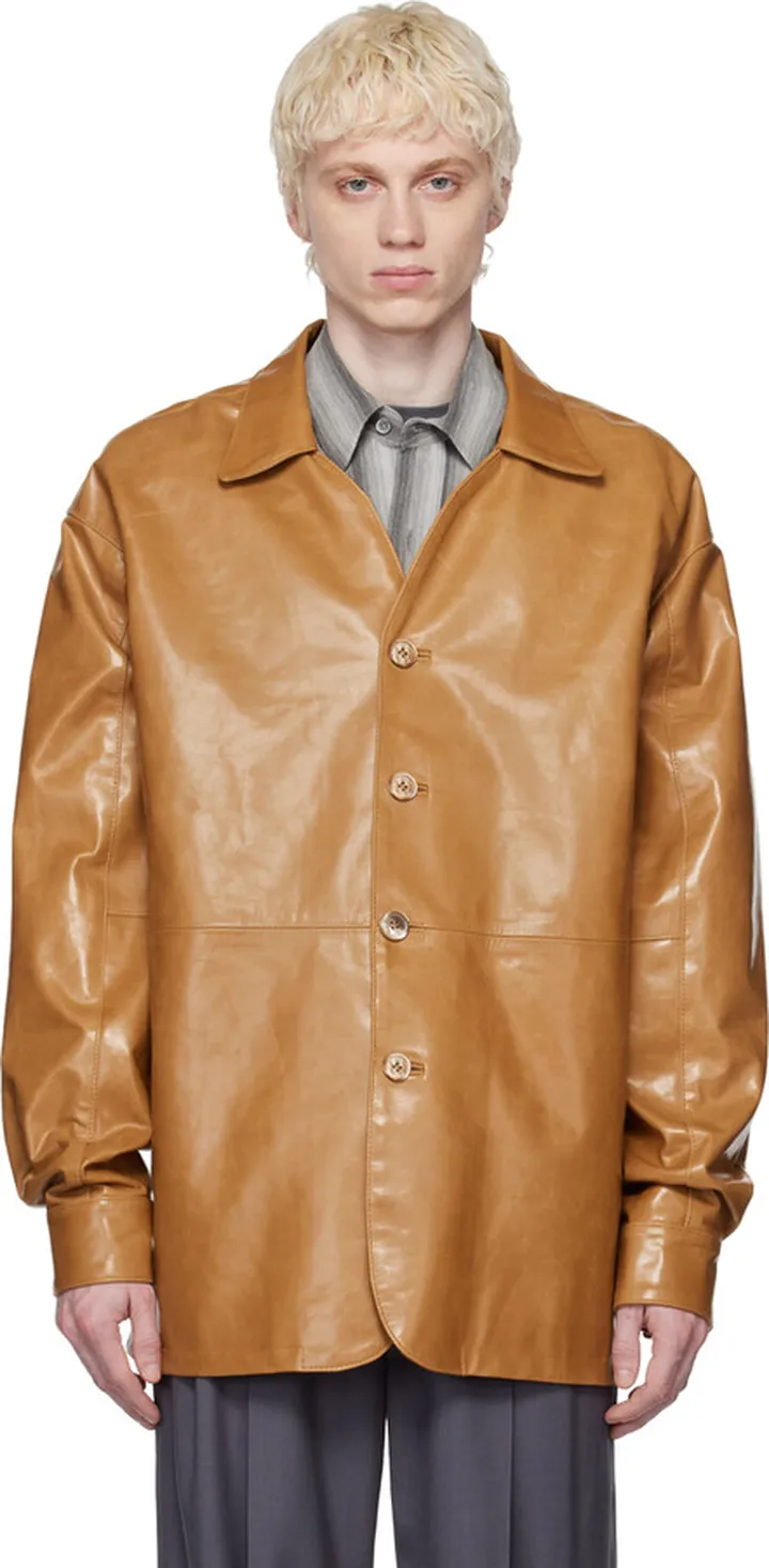 Maryam Nassir Zadeh Tan Tatum Leather Jacket