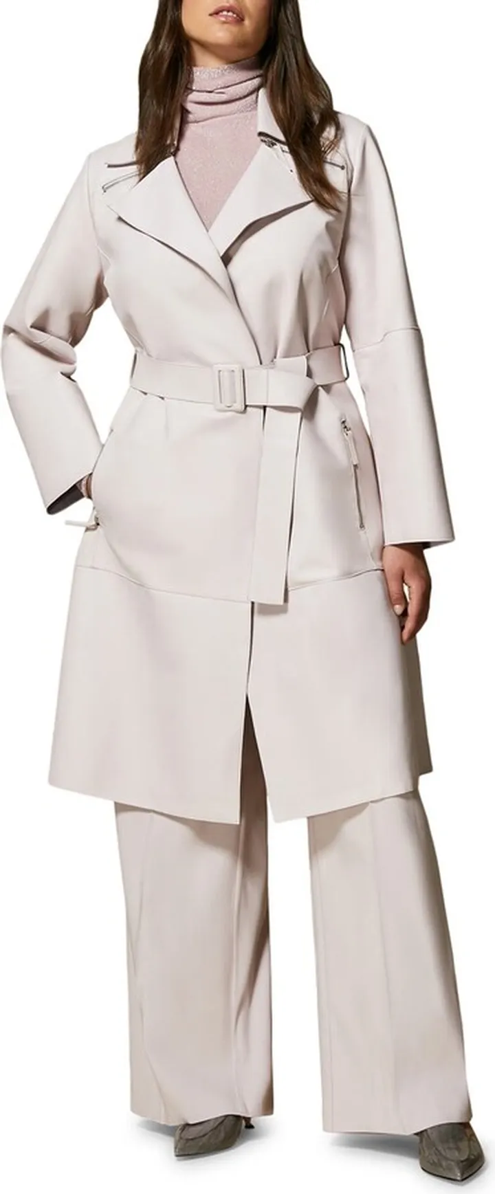 Essenza Leather Trench Coat
