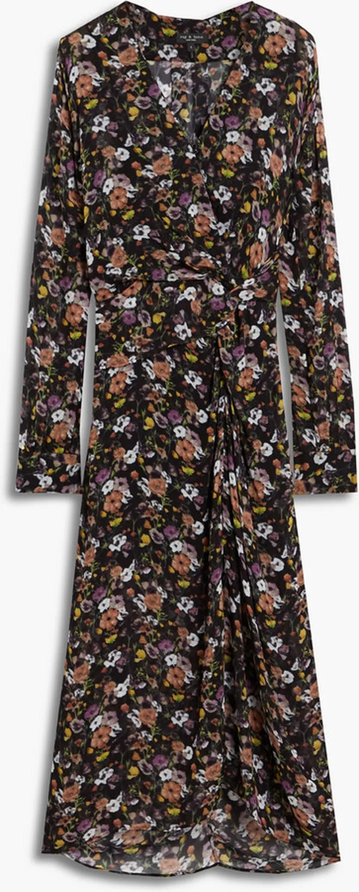 Amber floral-print crepe de chine midi dress