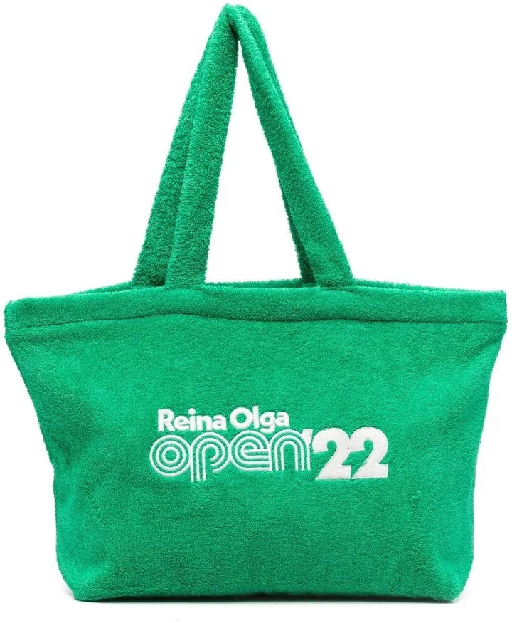 Logo-Embroidered Terry-Cloth Tote Bag