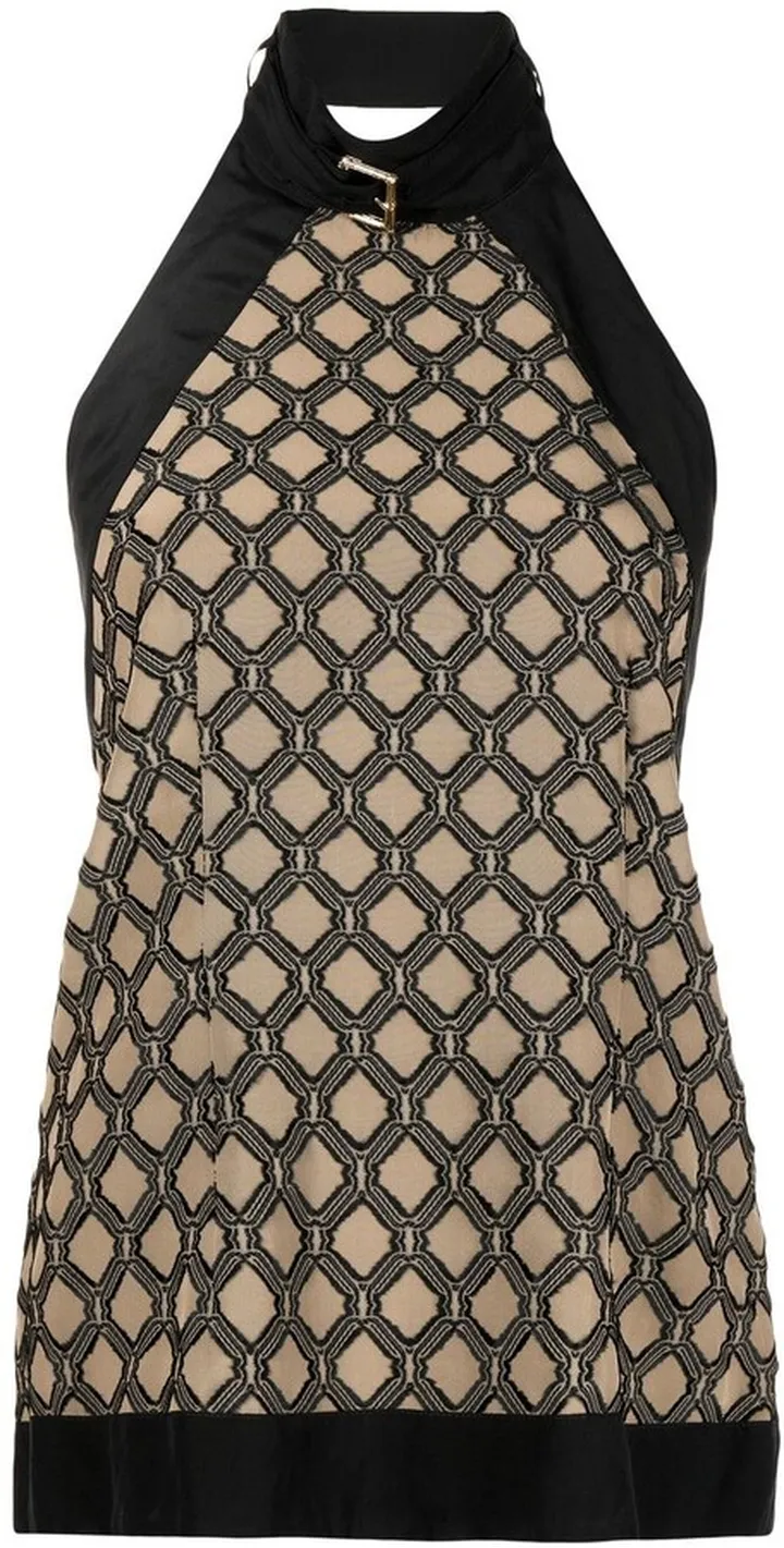 Patterned Halterneck Top
