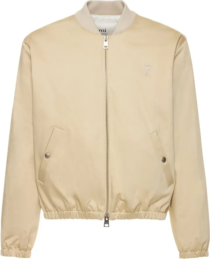 Cotton satin bomber jacket
