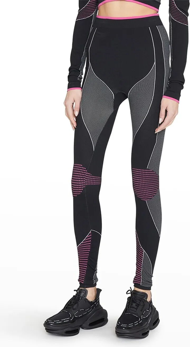 Moto Paneled Seamless Jersey Leggings
