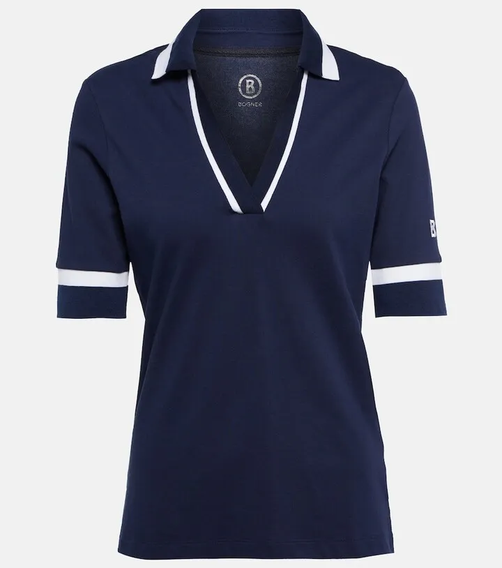 Elonie cotton-blend polo shirt