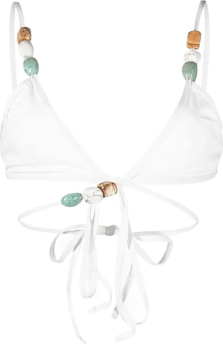Crystal-Detail Triangle Bikini Top