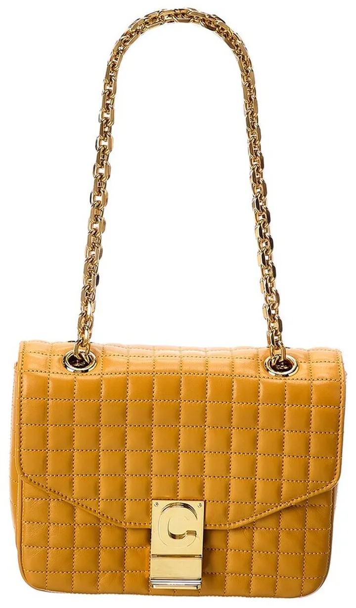 Celine C Small Quilted Leather Shoulder Bag