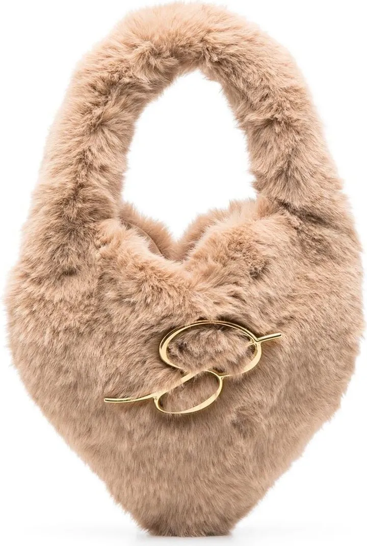 Logo-Plaque Faux Fur Tote