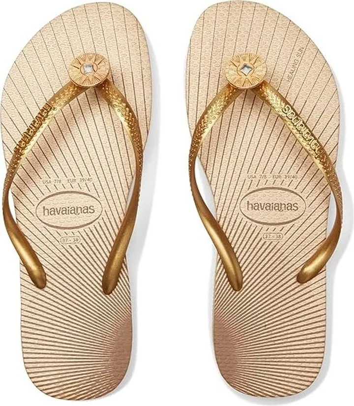Havaianas Slim Star SW Flip Flop Sandal (Golden) Women's Shoes