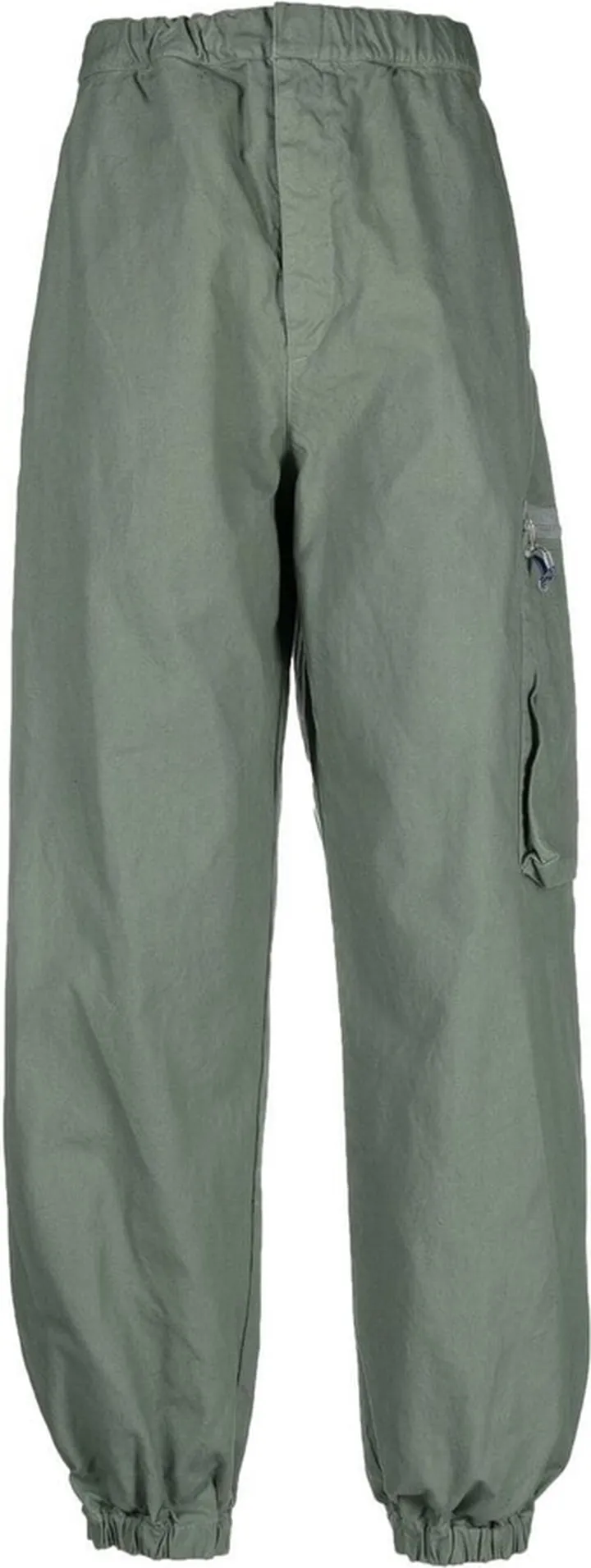 Elasticated-Waist Tapered-Leg Trousers