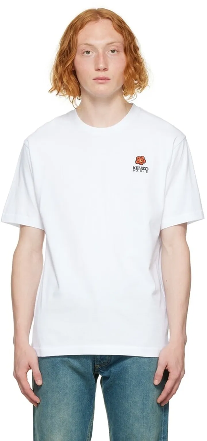 Kenzo White Kenzo Paris Boke Flower Crest T-Shirt
