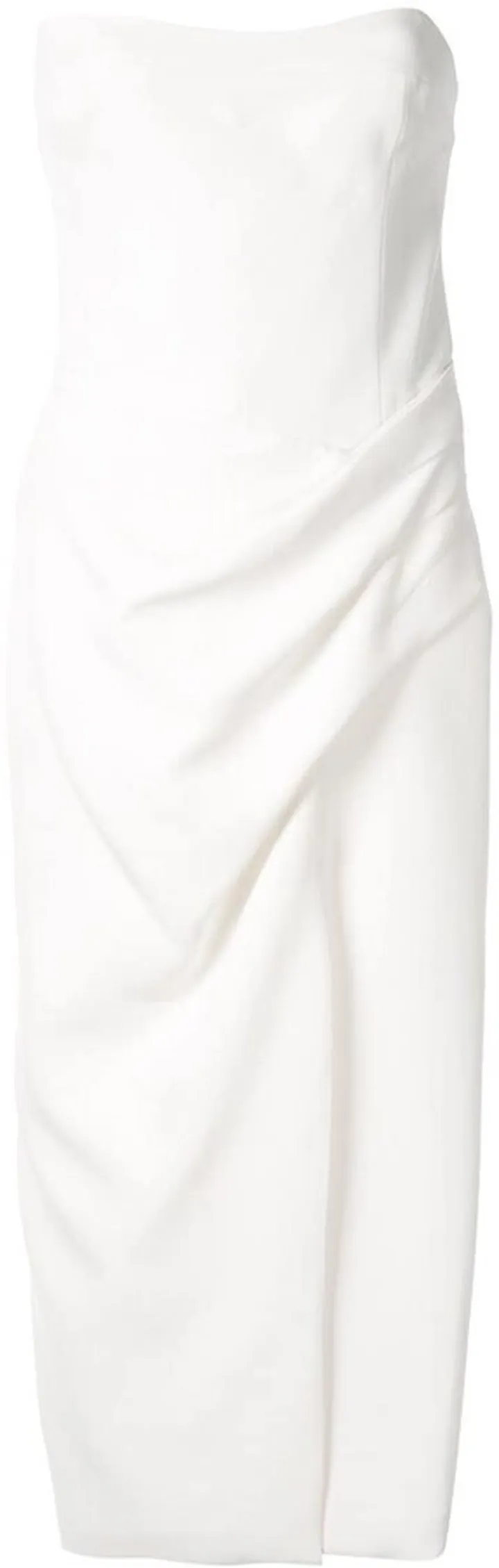 Hit Predictor strapless midi dress