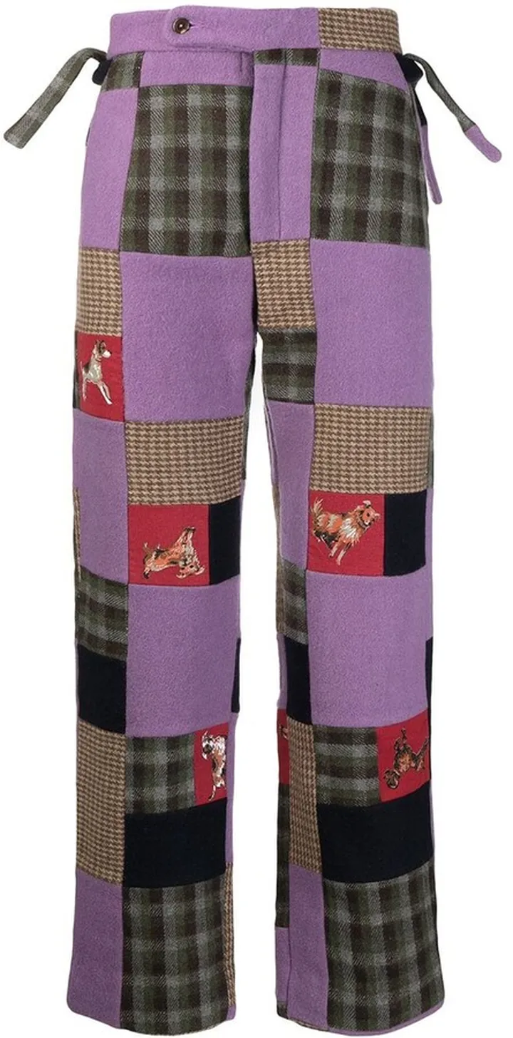 Patchwork-Detail Straight Trousers