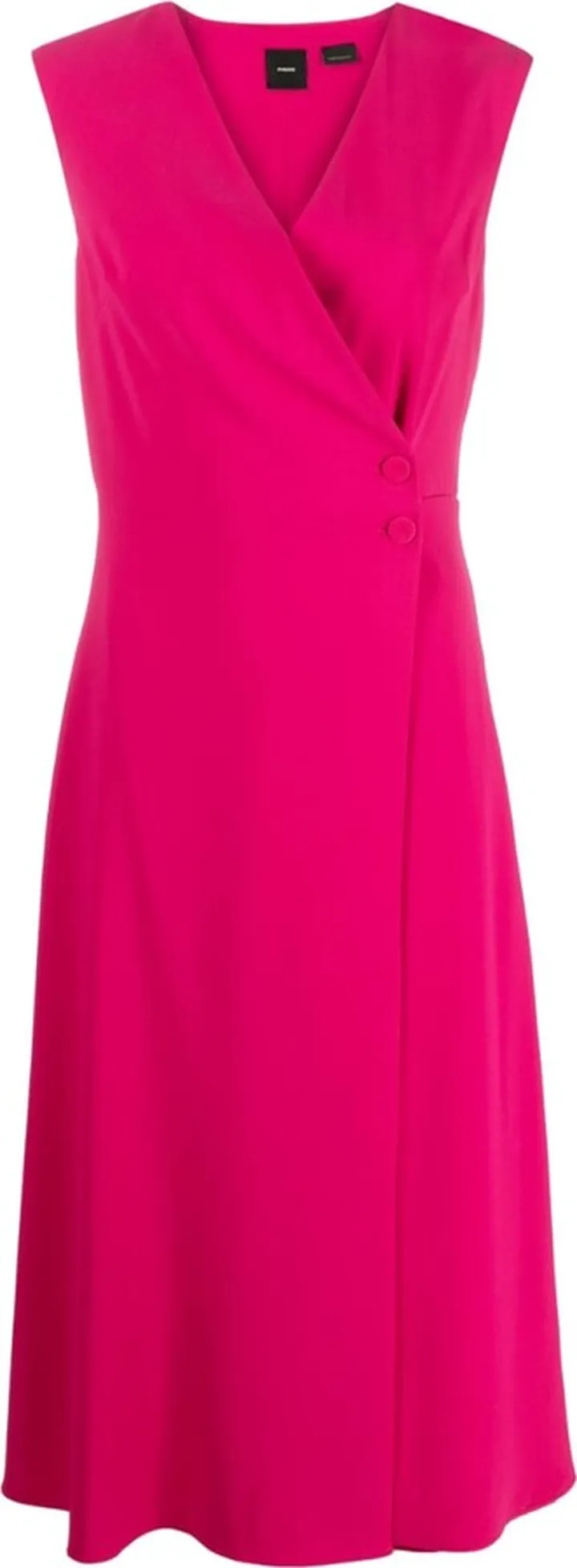 V-neck midi wrap dress