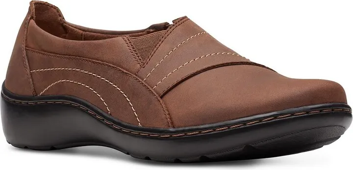 Cora Edge Womens Leather Lifestyle Slip-On Sneakers