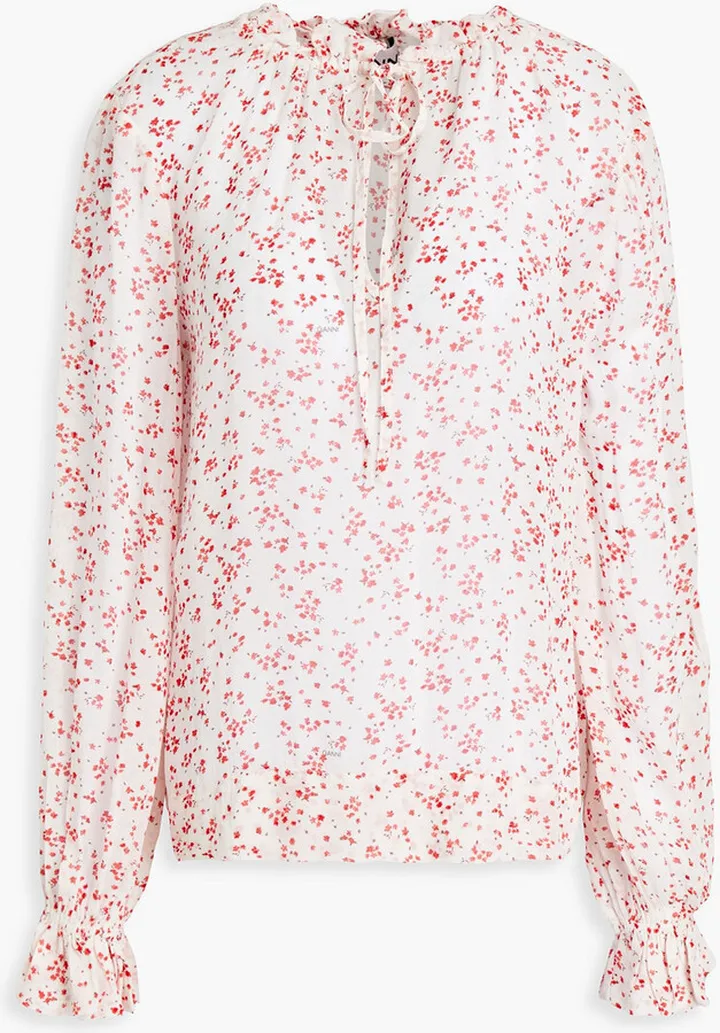 Floral-print georgette blouse
